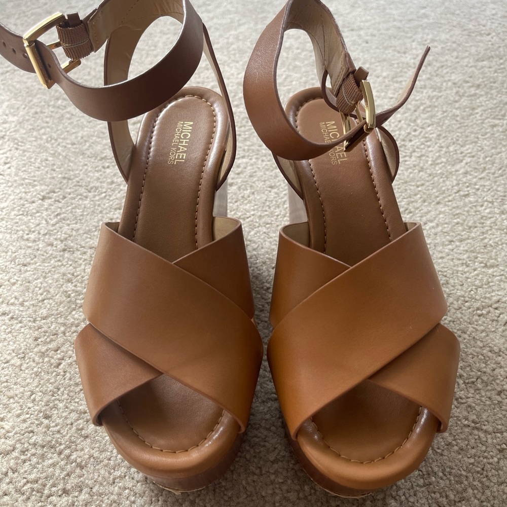 Michael Kors Abbott  wedge open toe sandals size 5.5